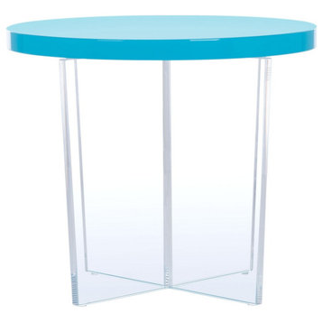 Safavieh Couture Edwards Acryllic Accent Table, Turquoise