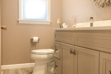 Beach style bathroom photo in New York