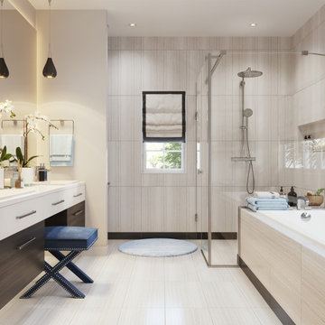 Black and white Master Bathroom