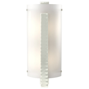 Forged Vertical Bar 18" Wall Sconce, Sterling