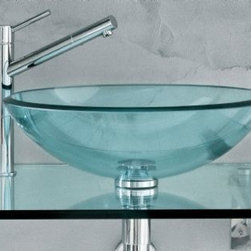 WS Bath Collection Belle Collection Linea "Barujo" Glass with Acquaio Basin - Bathroom Sinks