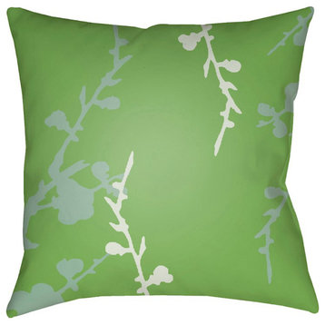 Chinoiserie Floral by Surya Pillow, Mint/Sea/Grass, 22' x 22'