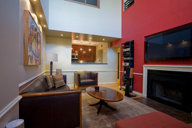 Living room - contemporary living room idea in New York