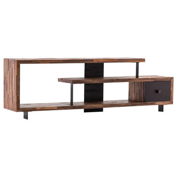 Jonah Staggered Reclaimed Wood Tv Console Table 76"
