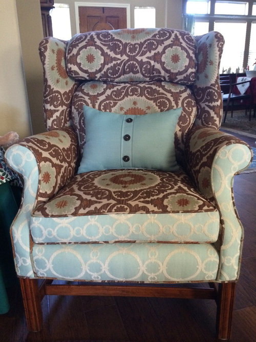 A New Look For Old Ethan Allen Furniture I Chose The Fabrics And Henry Perez Upholstery In San Antonio Tx Did Their Magic My Pas Loved It