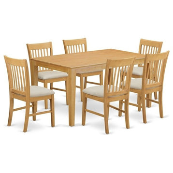 7-Piece Small Kitchen Table Set, Dining Table And 6 Dining Chairs