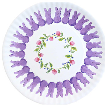 Tabletop Peeps "Paper" Plates Set/4 Dishwasher Safe Melamine Easter Me0499