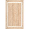 Jute Braided Border Area Rug, Off White, 6'x9'