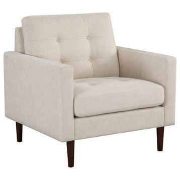 Grayburn Mid-Century Chair, Cream Fabric