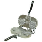 C. Palmer Mfg. Inc. - 3" Pizzelle Iron - Flour, eggs, sugar, and butter-- what else could you possibly need to make a pizzelle? This Original Pizzelle Iron! Ideal for creating those traditional Italian waffle cookies, this pizzelle iron makes three 3 inch round pizzelles with ease. Add in vanilla, lemon zest, or your favorite flavoring, and savor that pizzelle!