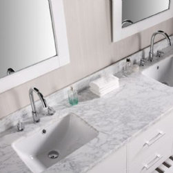 Design Element London Double Sink Vanity Set in Pearl White 72" - Bathroom Vanities And Sink Consoles