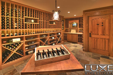 Example of a classic wine cellar design in Seattle