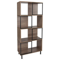 Paterson Collection 26x58.75 Wood Grain Finish Bookshelf, Rustic