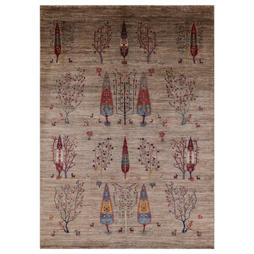 Handmade Tribal Persian Gabbeh Area Rug 6' 8" X 9' 5" - Q3309