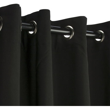 Sunbrella Outdoor Curtain With Grommets, Black
