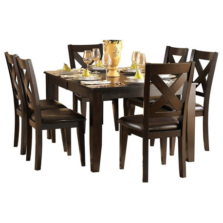 7-Piece Creekmore Casual Modern Dining Set Table and 6 Chair, Merlot