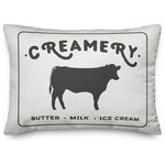 DDCG - Creamery Cow 14x20 Lumbar Pillow - With a touch of rustic, a dash of industrial, and a pinch of modern elegance, this throw pillow helps you create a warm and welcoming space in your home. The durable fabric of this item ensures it lasts a long time in your home. The result is a quality crafted product that makes for a stylish addition to your home.