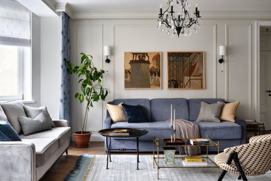 Inspiration for a transitional living room remodel in Moscow