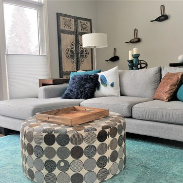 Rustic Midcentury Living & Dining Room