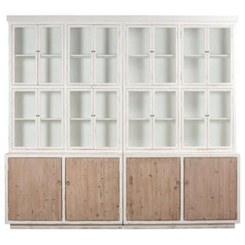 Connor 2-Tone Wood Bookcase With Cabinets