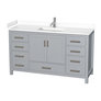 Gray / White Cultured Marble Top / Brushed Chrome Hardware