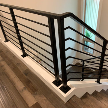Metal railing and modified stairs
