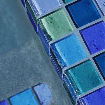 Blue and Green Mix Glass Tiled Pool
