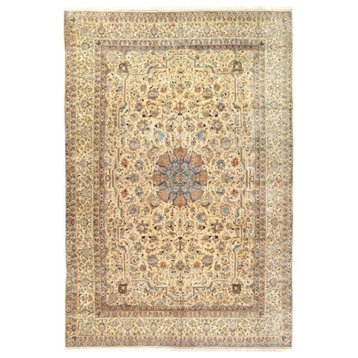 Fine Hand Knotted Silk and wool Persian Nain 10'3'' X 14'11''