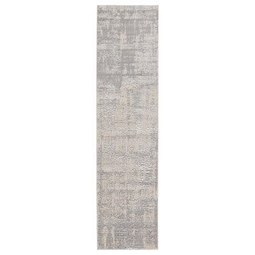 Jaipur Living Calibra Abstract Gray/ Silver Area Rug, 2'2"x8'