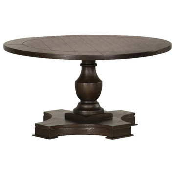 Coaster Traditional Wood Round Coffee Table with Pedestal Base in Coffee