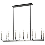 Z-Lite - Haylie 12 Light Chandelier, Matte Black / Brushed Nickel - This bright two-tone twelve-light island/billiard light adds a dynamic elegance to your favorite space. It's crafted in a classic matte black and brushed nickel finish with the lights in a candle-like design. It's ideally suited for the dining room foyer kitchen or entertainment room.