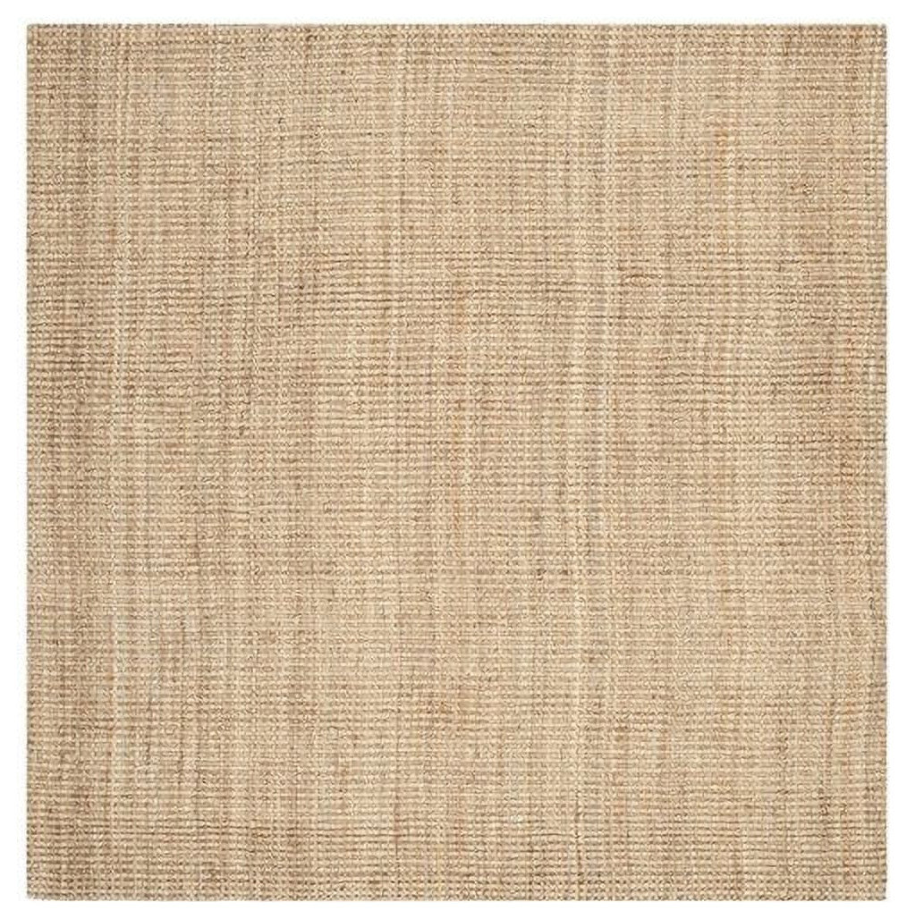 Square Natural Fiber Braided Jute Area Rug, Hand Loomed Transitional ...