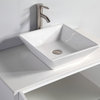 Vanity Art Vanity Set With Vessel Sink, White, 42", Standard Mirror