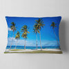 Palms on Philippines Tropical Beach Modern Seascape Throw Pillow, 12"x20"