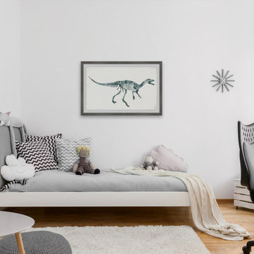 "Bluish Gray Skeleton" Framed Painting Print