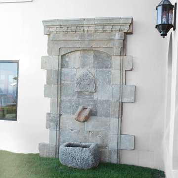 Patio layout showcasing our unique stone elements in architectural settings.