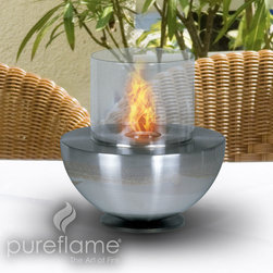 Pure Flame Spherical Glass Fire Tabletop Fireplace - Tabletop Fireplaces