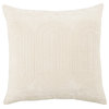 Nikki Chu by Jaipur Living Joyce Geometric Pillow 22", Ivory/Gold, Down Fill