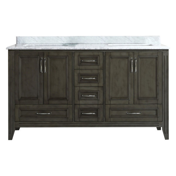 Jude French Bathroom Vanity, Distressed Gray, 60