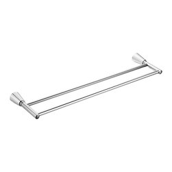 Maykke - Soma 24" Double Bathroom Kitchen Towel Bar Hanger Rail Holder, Polished Chrome - Towel Bars
