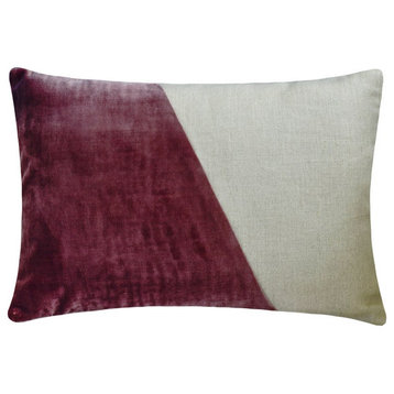 Purple Velvet 12"x18" Lumbar Pillow Cover - Velutinous Wine