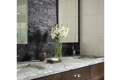 Example of a trendy bathroom design in Boston