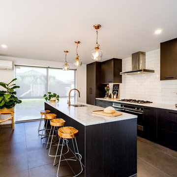 Dark Woodgrain Touchtex Melamine Kitchen