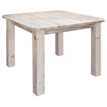 Montana Woodworks Homestead Square 4 Post Solid Wood Dining Table in Natural