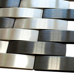 Silver and Black Stainless Steel Subway Style Mosaic Tiles - Home Accessories & Decor