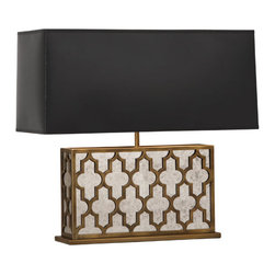 Robert Abbey Addison Table Lamp Wide Brass Black - Table Lamps