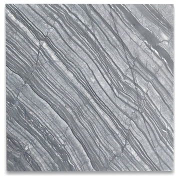 Silver Wave Black Forest Grey Antico Wood Vein Marble 12x12 Tile Honed,100sq.ft.