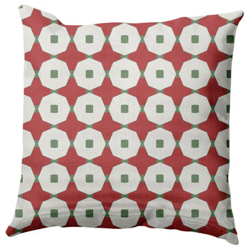 Button Up Decorative Throw Pillow, Ligonberry Red, 16"x16"