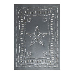 USA Handcrafted - Four Handcrafted Punched Tin Cabinet Panel Federal Americana Star Design, Countr - Decorative Objects And Figurines