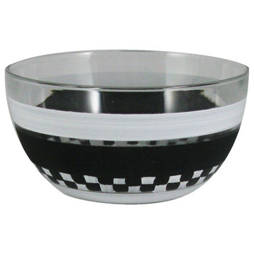 Black & Checkered Chalk 6" Bowl